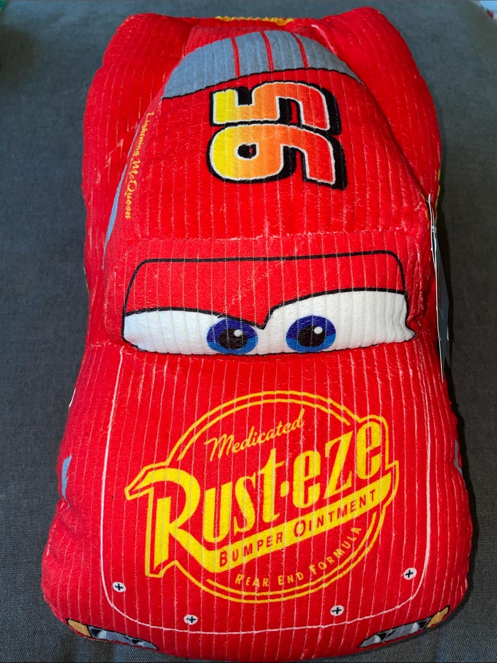 Disney Pixar Cars Lightning McQueen Rust-eze Red Plush Pillow